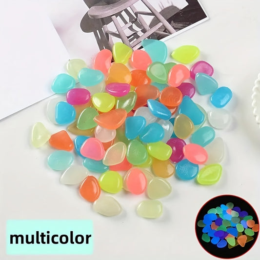 200pcs Luminous Stones Garden Fish Tank Gravel Outdoor Decoration