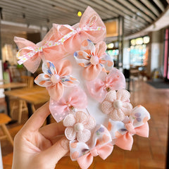 10pcs Sweet Bow Flower Hair Clips, Holiday Gift for Girls