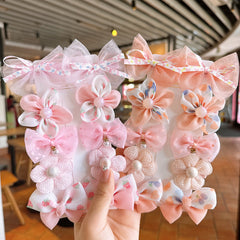10pcs Sweet Bow Flower Hair Clips, Holiday Gift for Girls