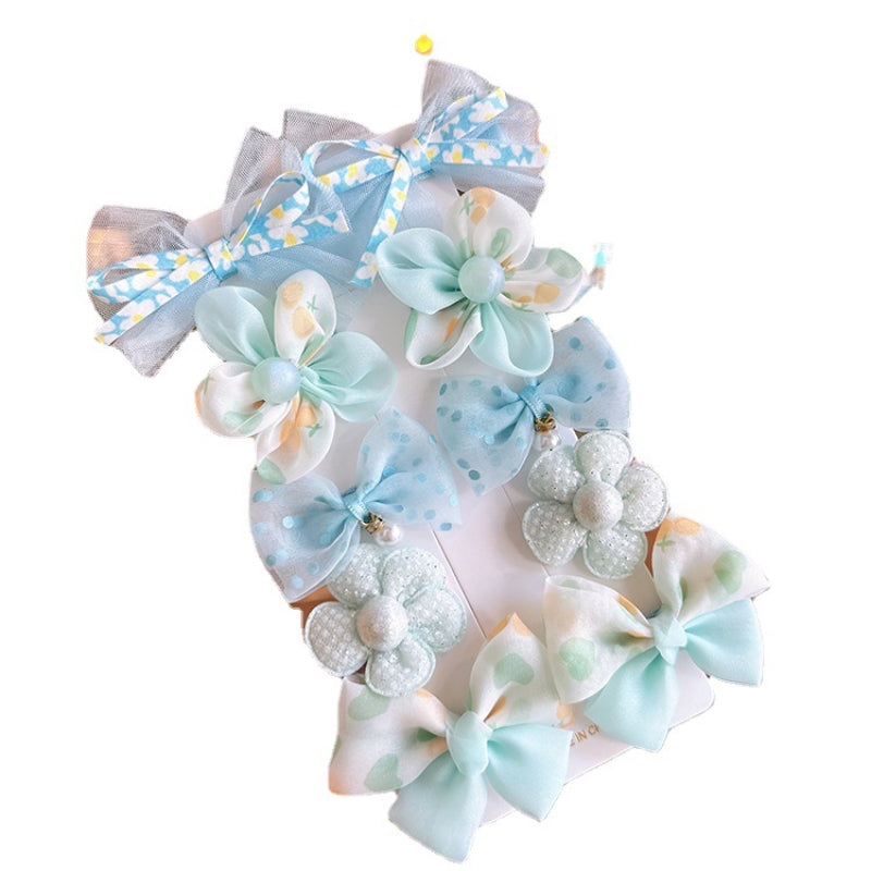 10pcs Sweet Bow Flower Hair Clips, Holiday Gift for Girls