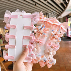 10pcs Sweet Bow Flower Hair Clips, Holiday Gift for Girls