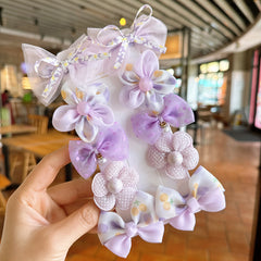10pcs Sweet Bow Flower Hair Clips, Holiday Gift for Girls