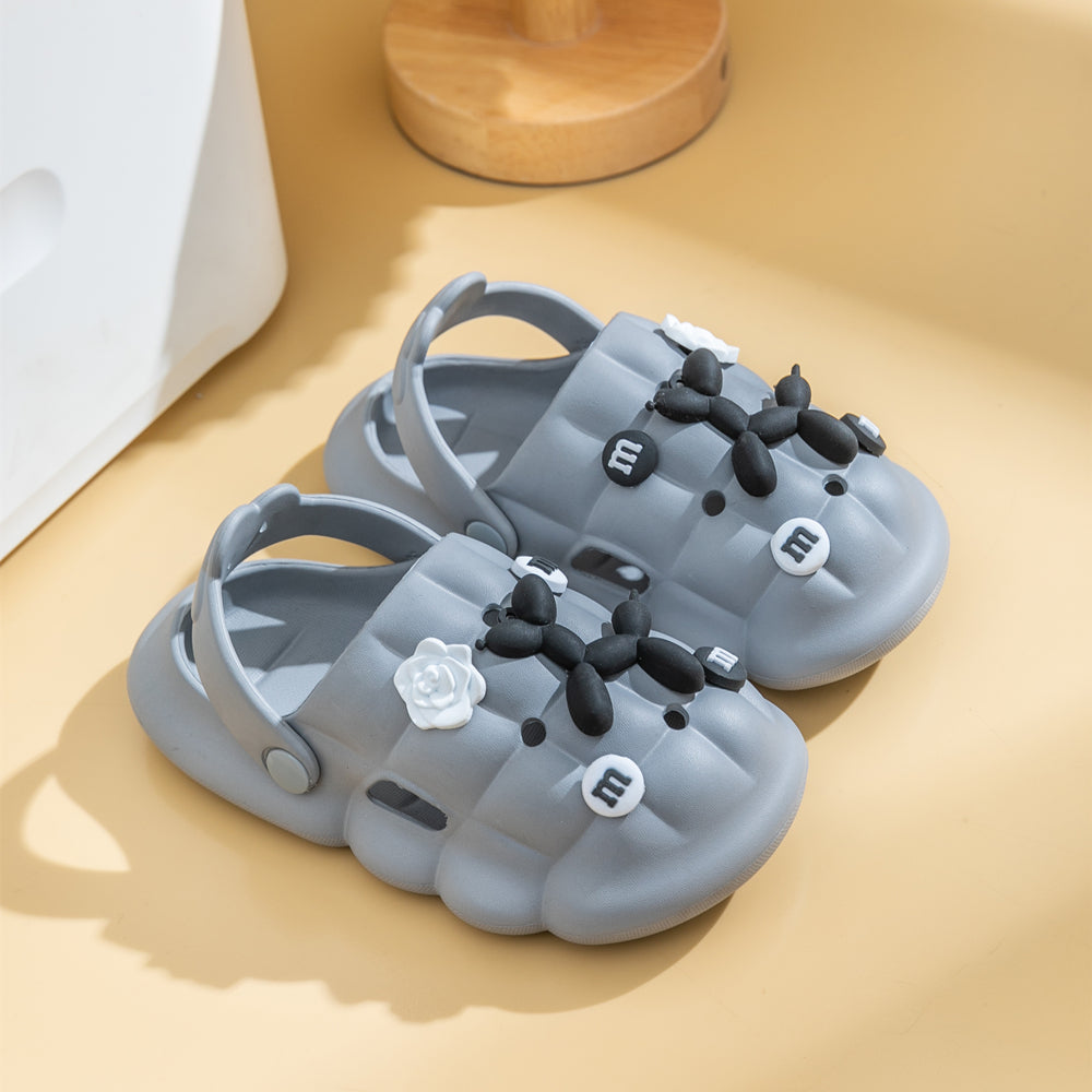 Boys Cartoon Charms Slip On Clogs Breathable Slippers