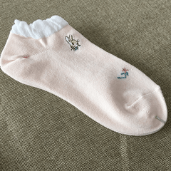 4 Pairs Bunny Short Socks Colorblock Ankle Stockings Women's Hosiery