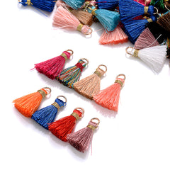 10pcs Mini Tassel Pendants Multicolor for Jewelry Earring Keychain DIY