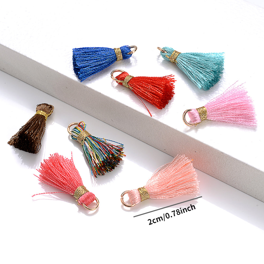 10pcs Mini Tassel Pendants Multicolor for Jewelry Earring Keychain DIY