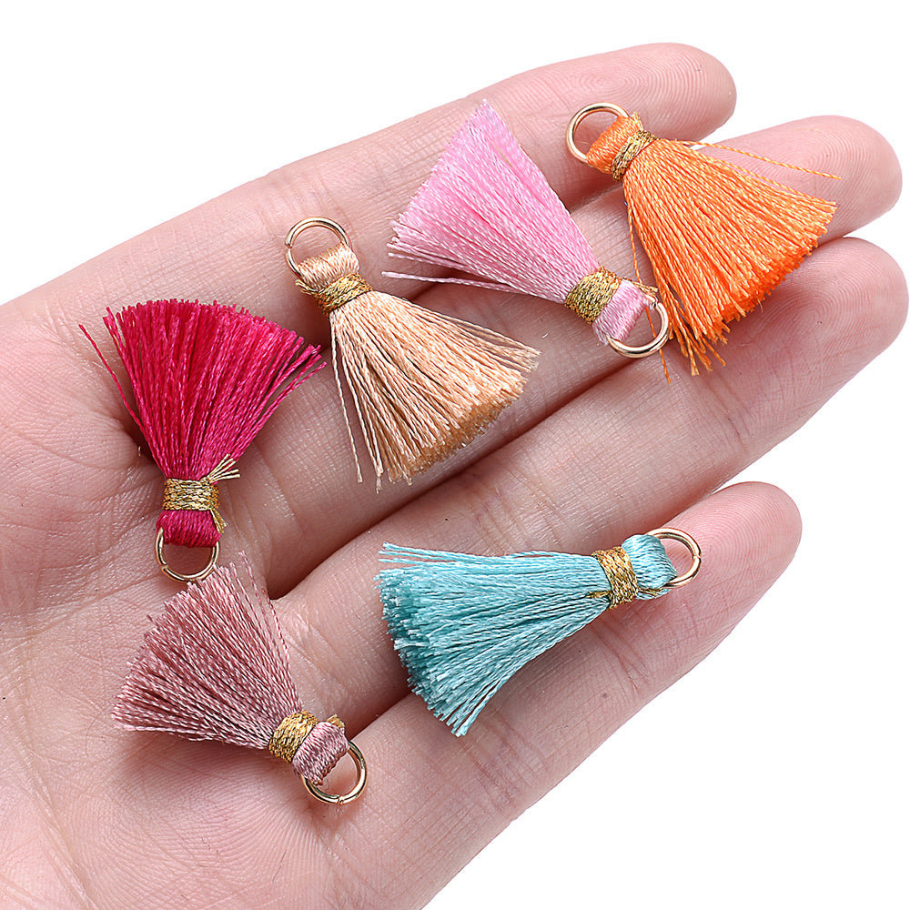 10pcs Mini Tassel Pendants Multicolor for Jewelry Earring Keychain DIY