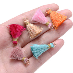 10pcs Mini Tassel Pendants Multicolor for Jewelry Earring Keychain DIY