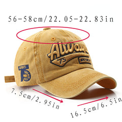 Embroidery Washed Baseball Cap Distressed Dad Hat Unisex Adjustable Sun Hat