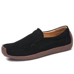 Women's Solid Flat Shoes Comfortable & Lightweight Slip On Shoes