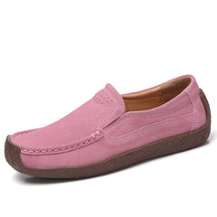 Women's Solid Flat Shoes Comfortable & Lightweight Slip On Shoes