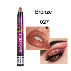 2-in-1 Waterproof Eyeshadow & Lip Pen, 16 Colors, Smudge Proof, Shimmer Stick