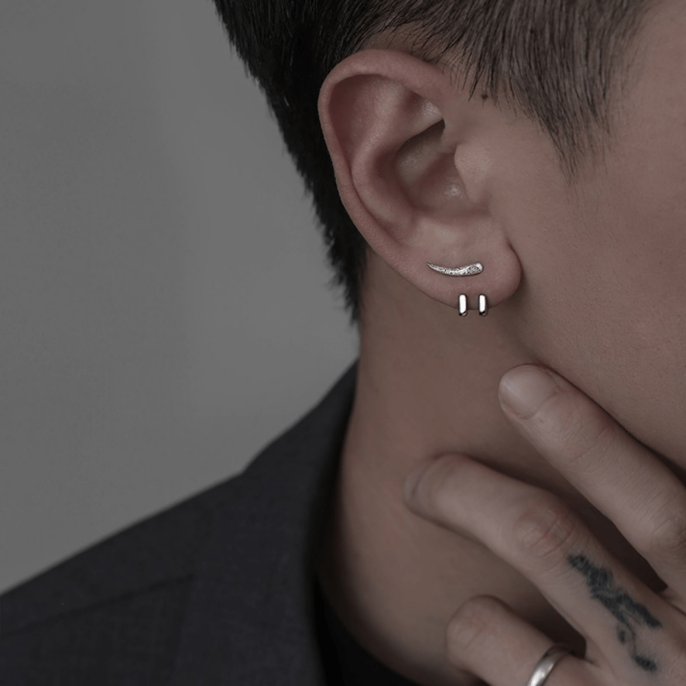 Vintage Men's Punk Earring Detachable Dual Purpose Stud Earring