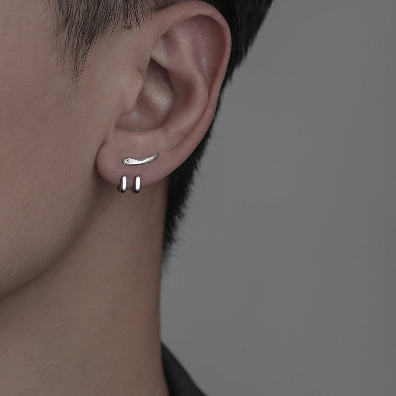 Vintage Men's Punk Earring Detachable Dual Purpose Stud Earring