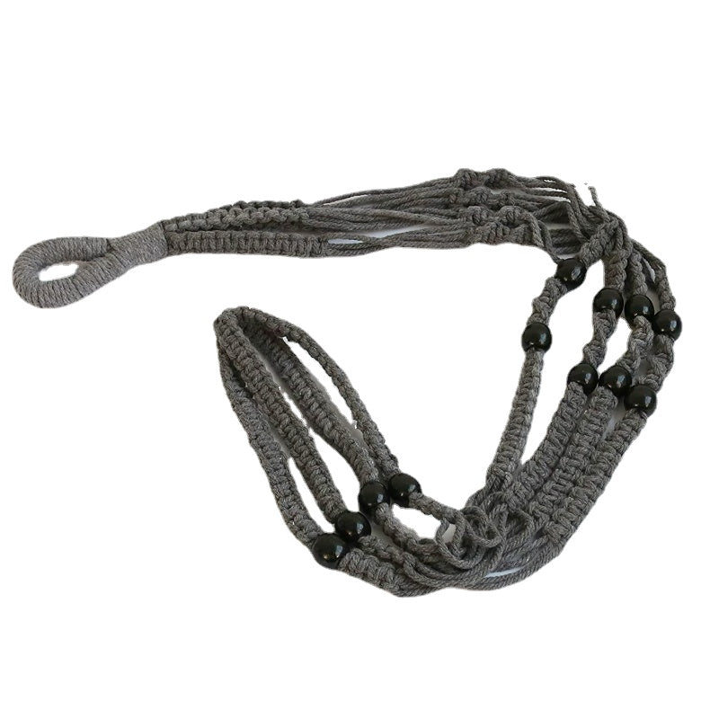 Indoor Wood Bead Plant Hanger 88.9 cm Gray