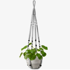 Indoor Wood Bead Plant Hanger 88.9 cm Gray