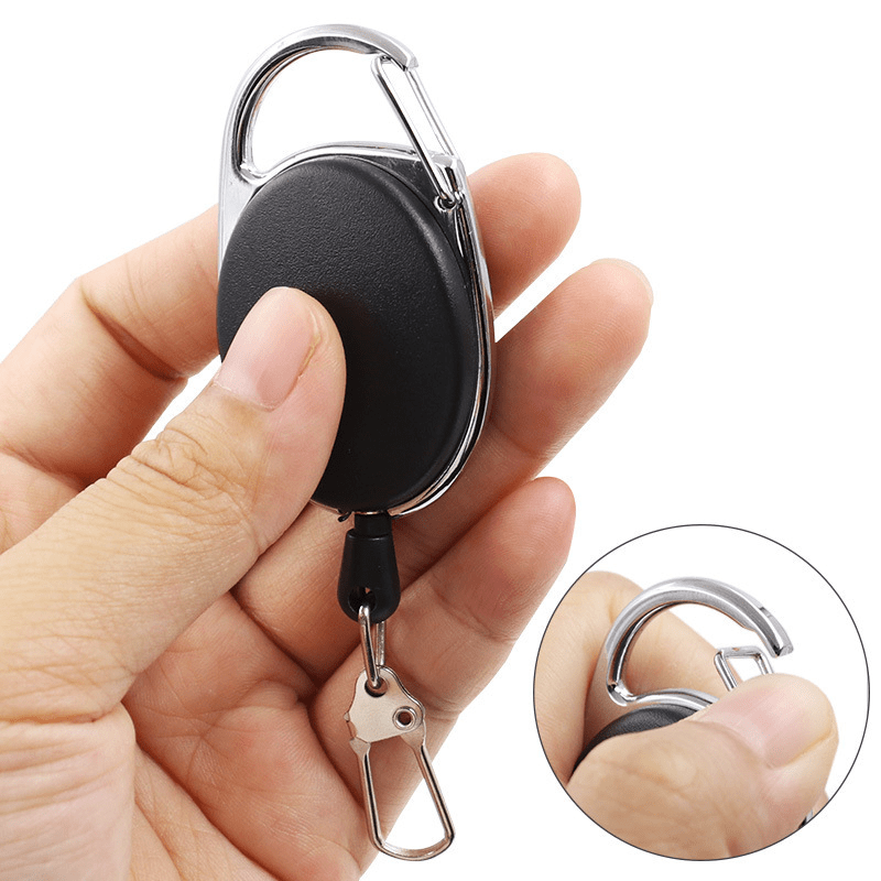 Retractable Key Chain Anti Lose Quick Release Spring Clip Fishing Everyday Use