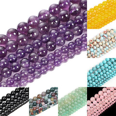 Natural Stone Round Loose Beads for Jewelry Making DIY