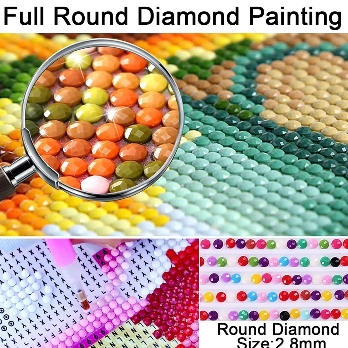 Animal Horse Diamond Painting Kit Full Round Drill Home Decor 20x29