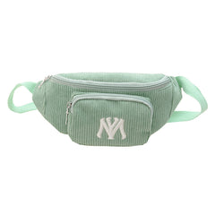 Girls Casual Stylish Corduroy Embroidery Crossbody Bag Chest Bag