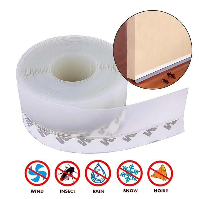 5M Adhesive Silicone Strip Door Window Seal Sound Insulation Weatherstrip
