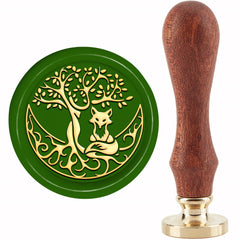 Fox Wax Seal Stamp Tree Of Life Moon 30mm Removable Brass Head Sealing Stamp