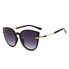 Cat Eye Sunglasses Mod Gradient Lens Metal Temple Glasses UV400