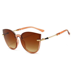 Cat Eye Sunglasses Mod Gradient Lens Metal Temple Glasses UV400