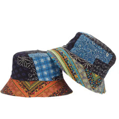 Ethnic Style Sun Hat Embroidery Print Fishing Hat