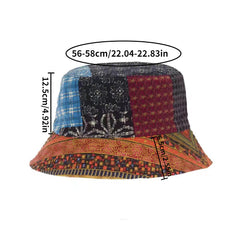 Ethnic Style Sun Hat Embroidery Print Fishing Hat