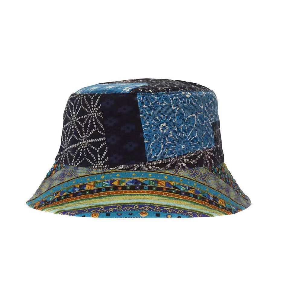 Ethnic Style Sun Hat Embroidery Print Fishing Hat
