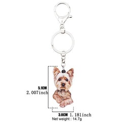 Acrylic Yorkshire Terrier Dog Key Chains Ring Keychains Keyring Jewelry