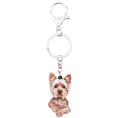 Acrylic Yorkshire Terrier Dog Key Chains Ring Keychains Keyring Jewelry