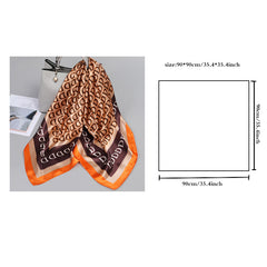 Leopard Print Shawl Vintage Plaid Satin Square Scarf Bandana Silk Head Wrap
