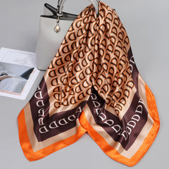 Leopard Print Shawl Vintage Plaid Satin Square Scarf Bandana Silk Head Wrap