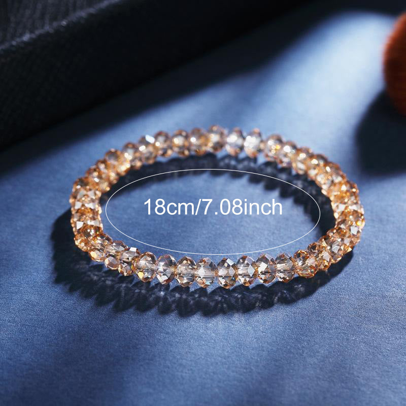 Elastic Beaded Bracelet Women Fashion Strand Bangles Charms Jewelry