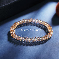Elastic Beaded Bracelet Women Fashion Strand Bangles Charms Jewelry