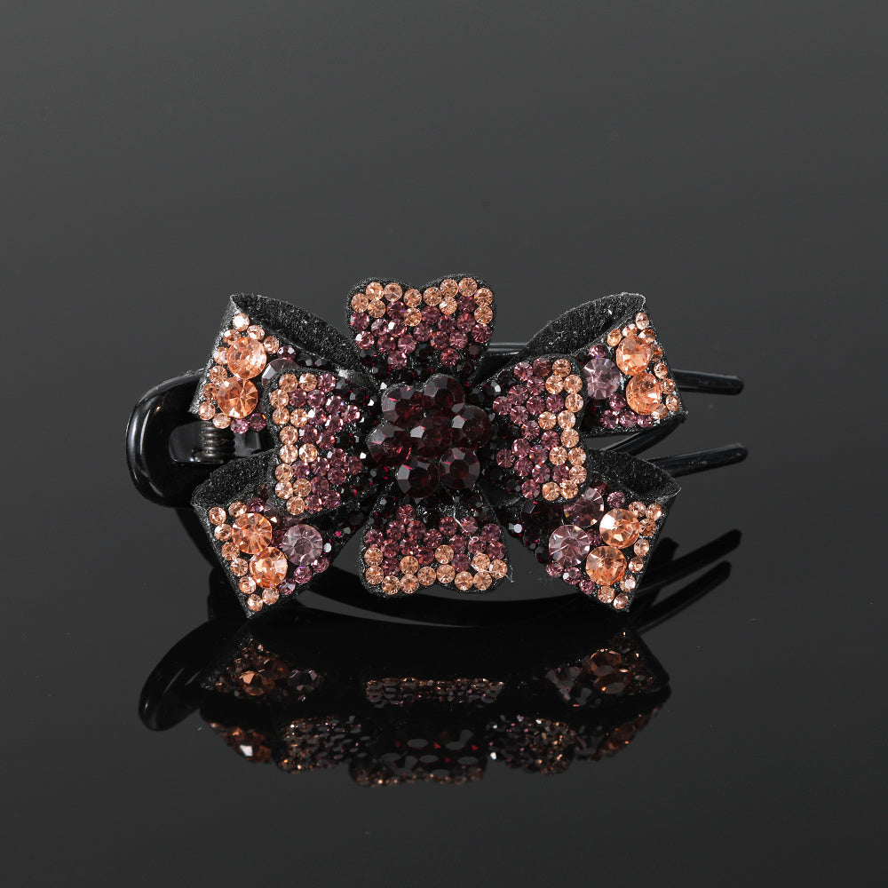 Rhinestone Flower Hair Clip Duck Billed Hair Accessories Women