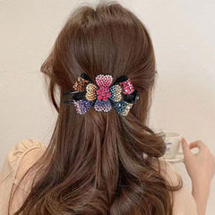 Rhinestone Flower Hair Clip Duck Billed Hair Accessories Women