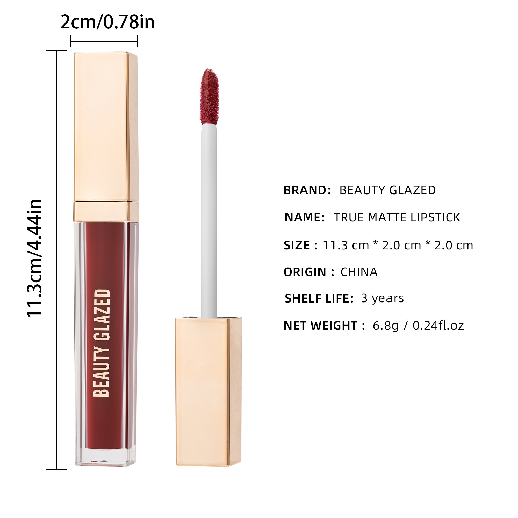 Velvet Matte Golden Tube Lip Gloss