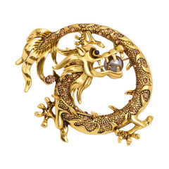 Alloy Zodiac Dragon Brooch Men's Corsage Pin