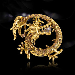 Alloy Zodiac Dragon Brooch Men's Corsage Pin
