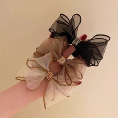 Organza Bow Hair Tie Sequin Hair Rope Elastic Rubber Band