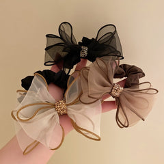 Organza Bow Hair Tie Sequin Hair Rope Elastic Rubber Band