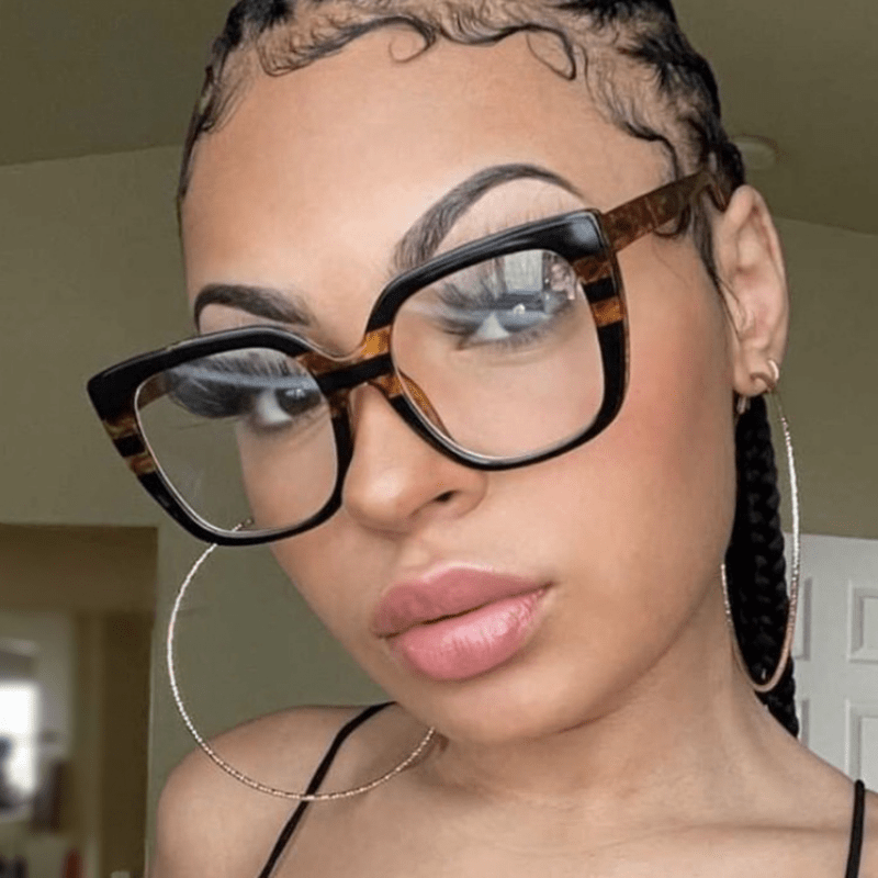 Vintage Cat Eye Clear Lens Sunglasses Square Frame Glasses