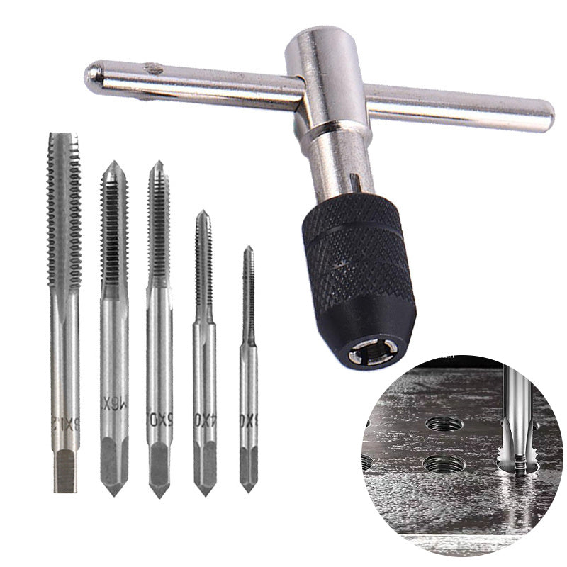 6pcs T Type Drill Set for DIY M3 M4 M5 M6 M8 Tap Set