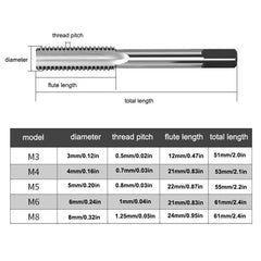 6pcs T Type Drill Set for DIY M3 M4 M5 M6 M8 Tap Set