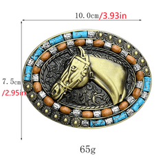 High Alloy Horsehead Belt Buckle Retro Indian Style Men's Cowboy Western Style