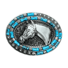 High Alloy Horsehead Belt Buckle Retro Indian Style Men's Cowboy Western Style