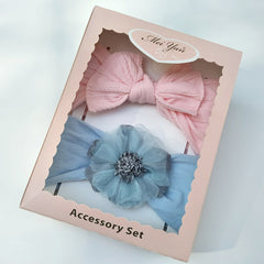 Jacquard Bow Mesh Flower Headband Soft Elastic Hair Accessories